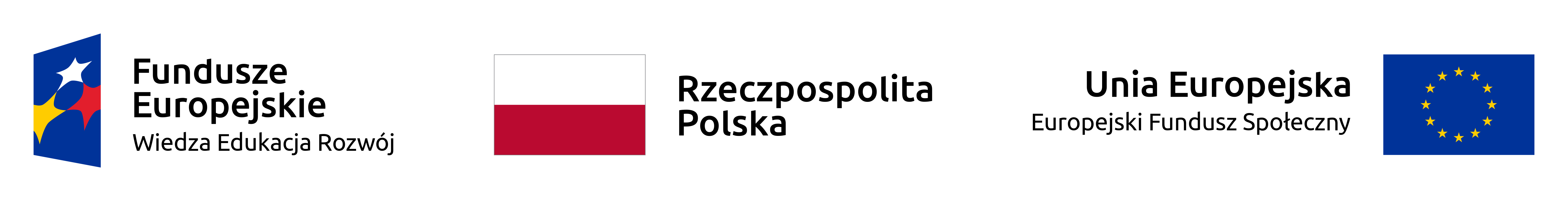 Logo Fundusze Europejskie, Wiedza, Edukacja, Rozwój. Flaga Rzeczpospolitej Polskiej. Flaga Unii Europejskiej, Europejski Fundusz Społeczny.